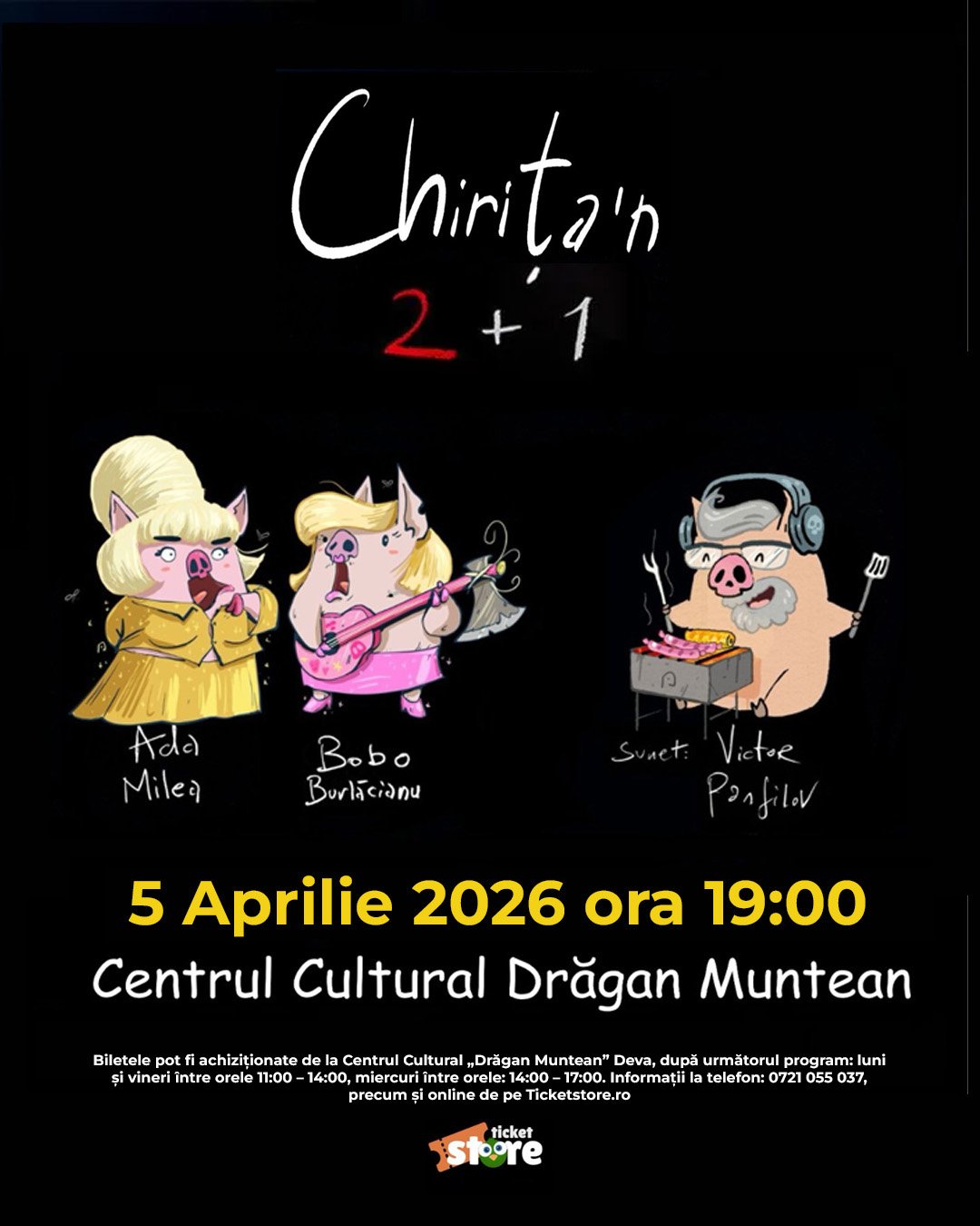 🎭 „Chirița’n 2 + 1” – O explozie de umor și muzică ajunge la Deva