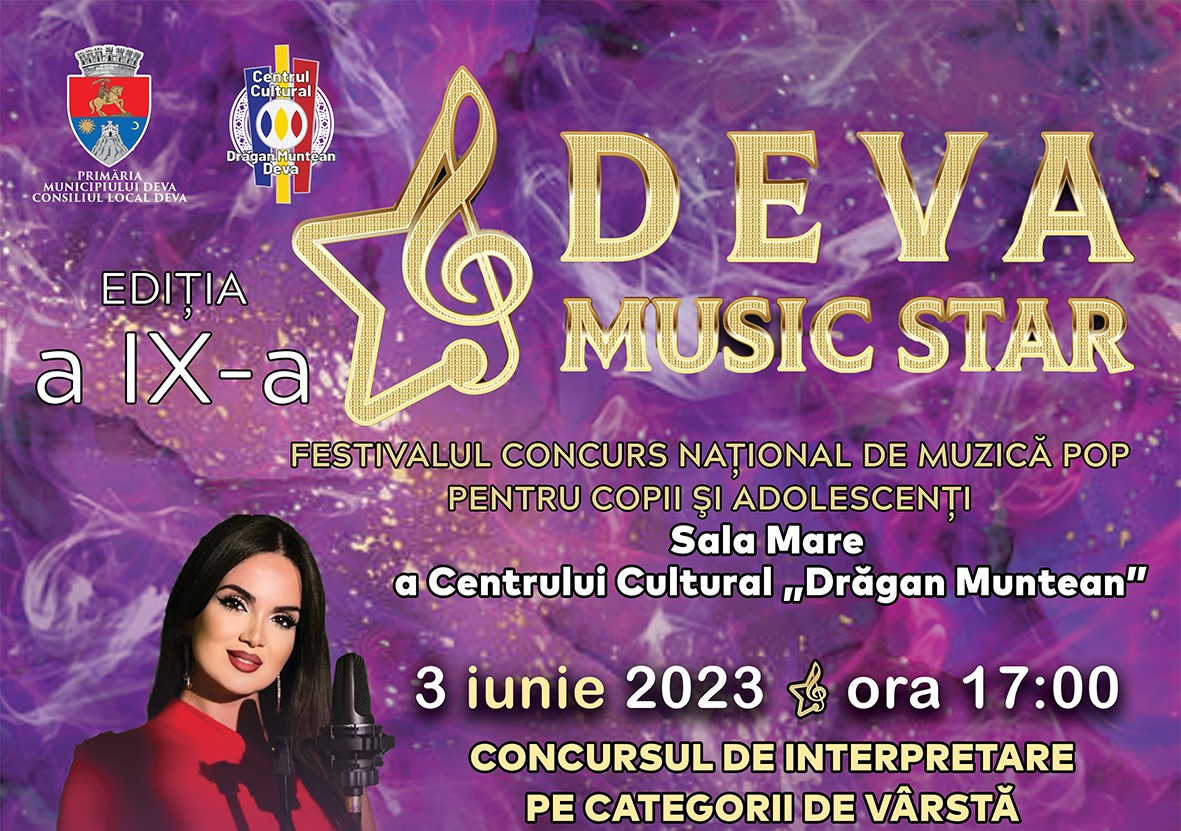 Festivalul ”DEVA MUSIC STAR” va avea loc în perioada 3-4 iunie 2023