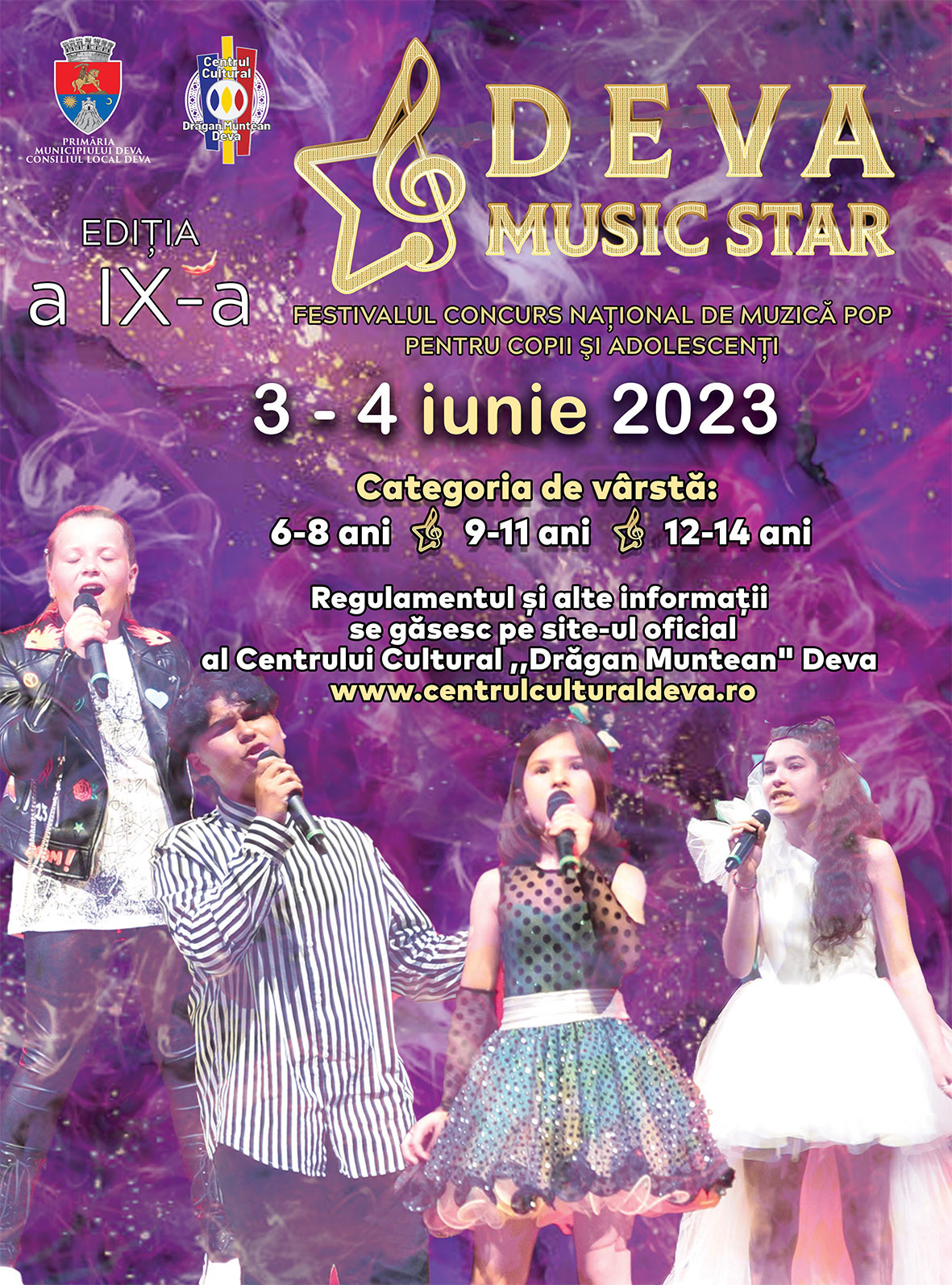 Încep înscrierile la Festivalul Concurs Național de Muzică Pop pentru Copii și Adolescenți „DEVA MUSIC STAR”!