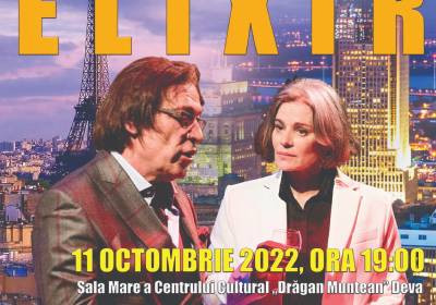 Maia Morgenstern şi Marius Bodochi, în „Elixir” – la Centrul Cultural „Drăgan Muntean” din Deva