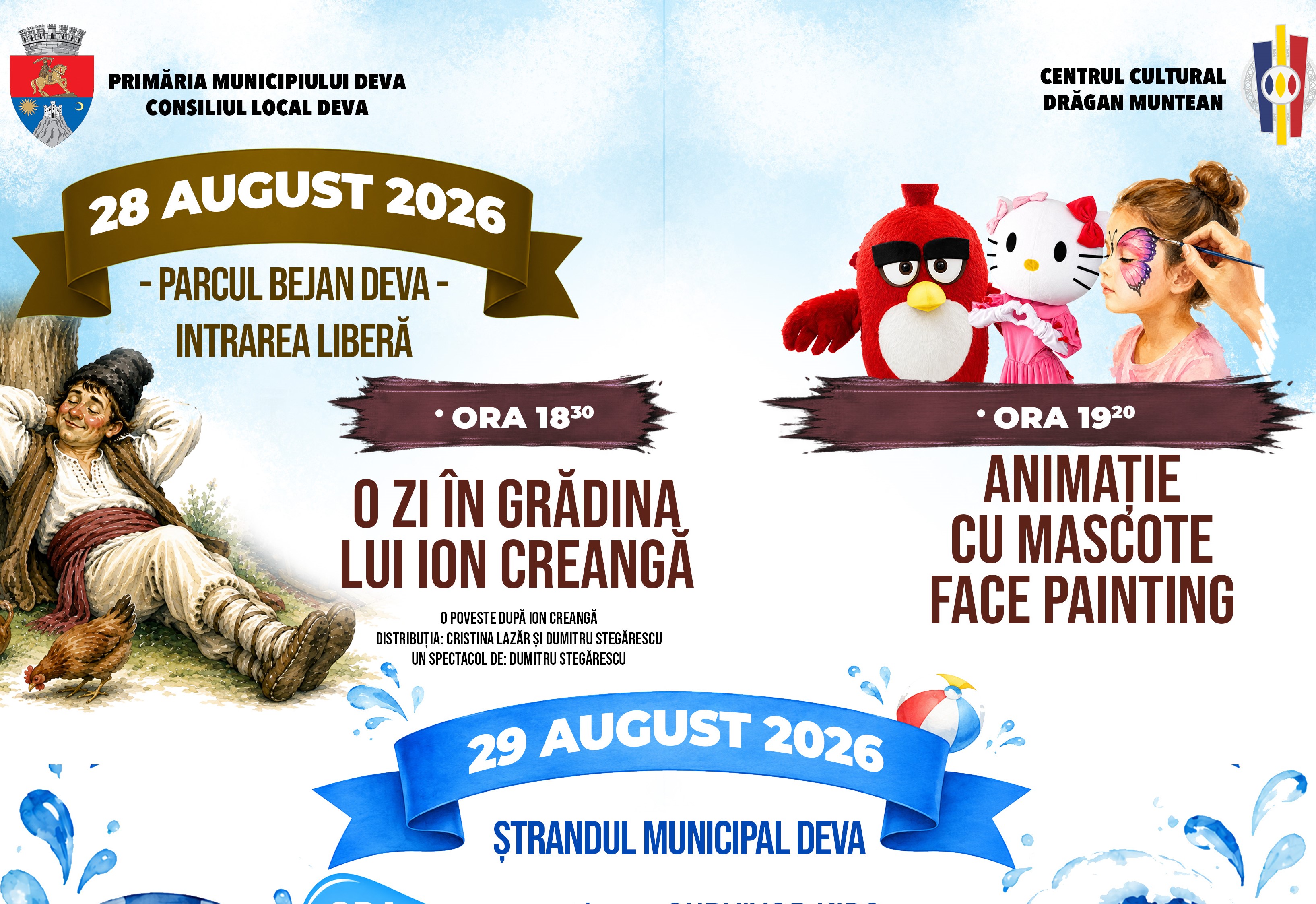 Deva, trei zile de poveste pentru copii: spectacole, jocuri, mascote și filme sub cerul liber