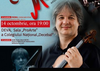 Violonistul Liviu Prunaru revine la Deva cu ediția de toamnă a Turneului Național „Concertmaestro”