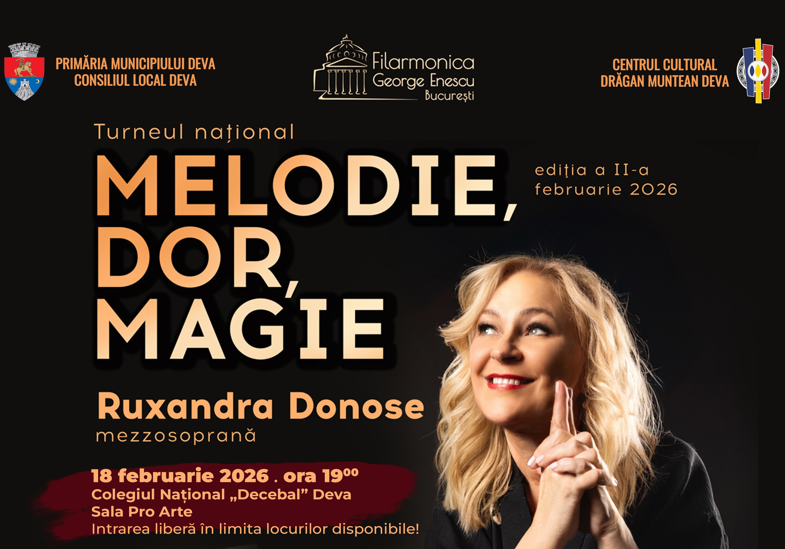 O seară de muzică și emoție la Deva: „Melodie, Dor, Magie” – un recital de excepție