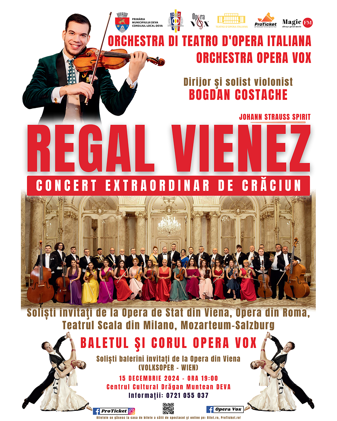 ORCHESTRA DI TEATRO D’OPERA ITALIANA și ORCHESTRA OPEREI VOX, ÎNTR-UN REGAL MUZICAL LA DEVA!