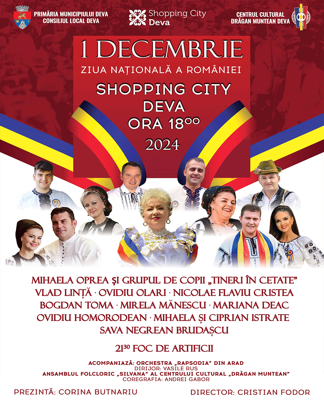 Deva celebrează Ziua Națională a României cu un spectacol folcloric de excepție!