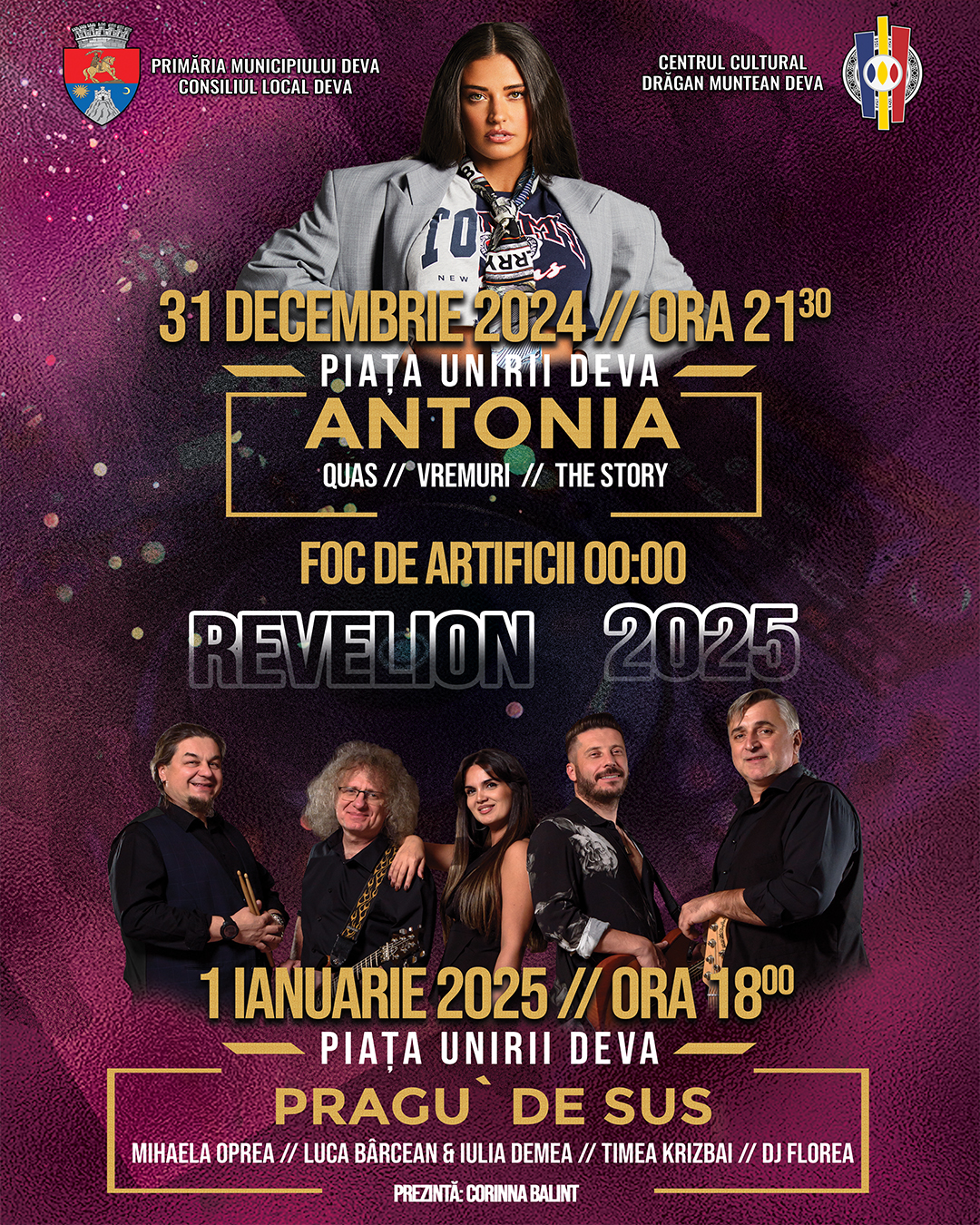 Revelion de neuitat la Deva: Concert Antonia, artificii și multă distracție!