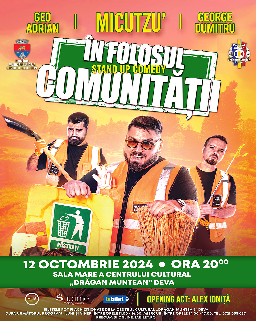,,În folosul comunității” - Stand-up Comedy cu Micutzu, Geo Adrian și George Dumitru