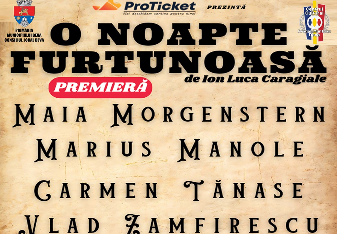 „O noapte furtunoasă” face furori! Două reprezentații într-o seară la Deva