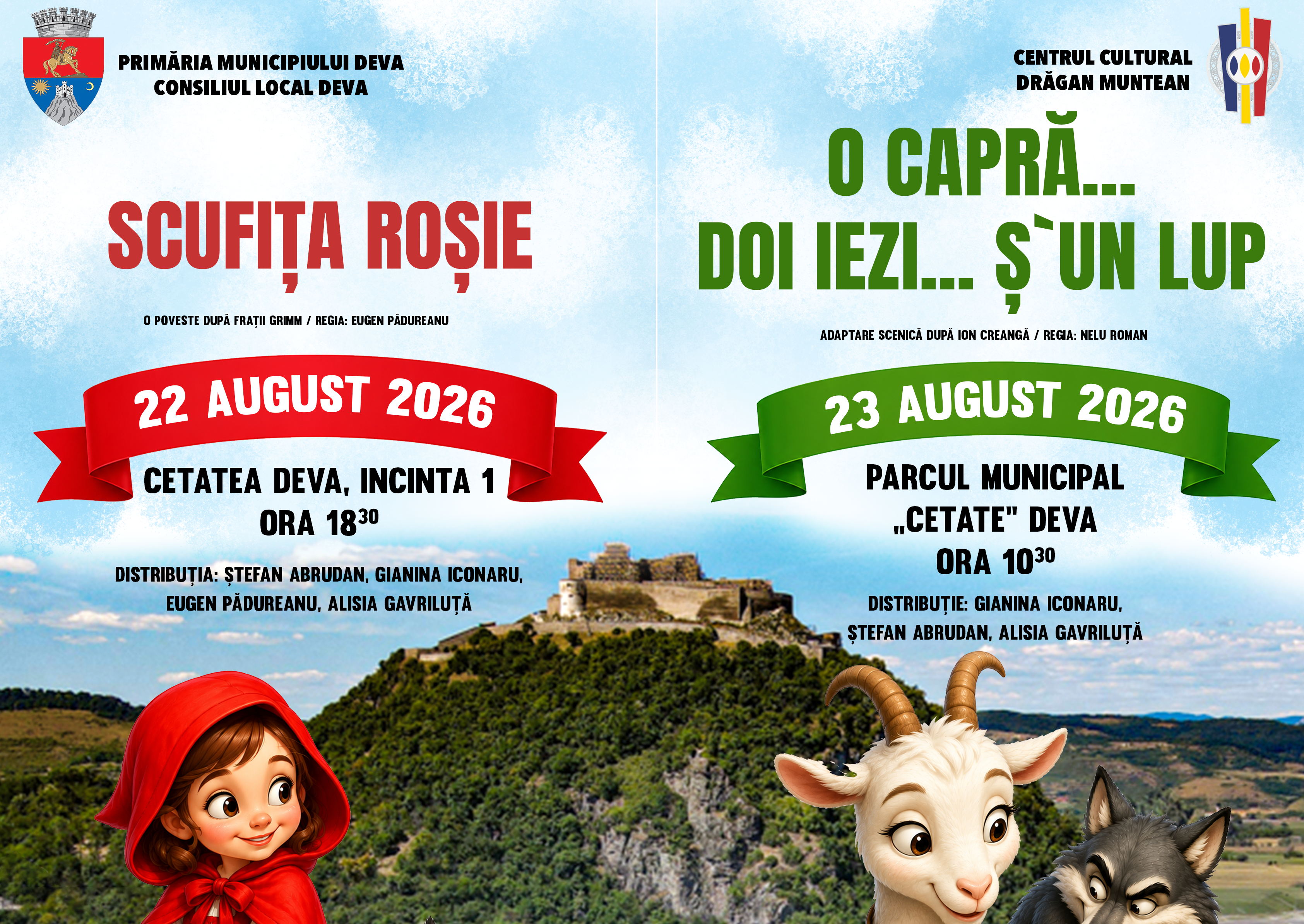 Weekend cu teatru și face painting pentru întreaga familie, în Cetatea Deva și Parcul Municipal Cetate Deva 