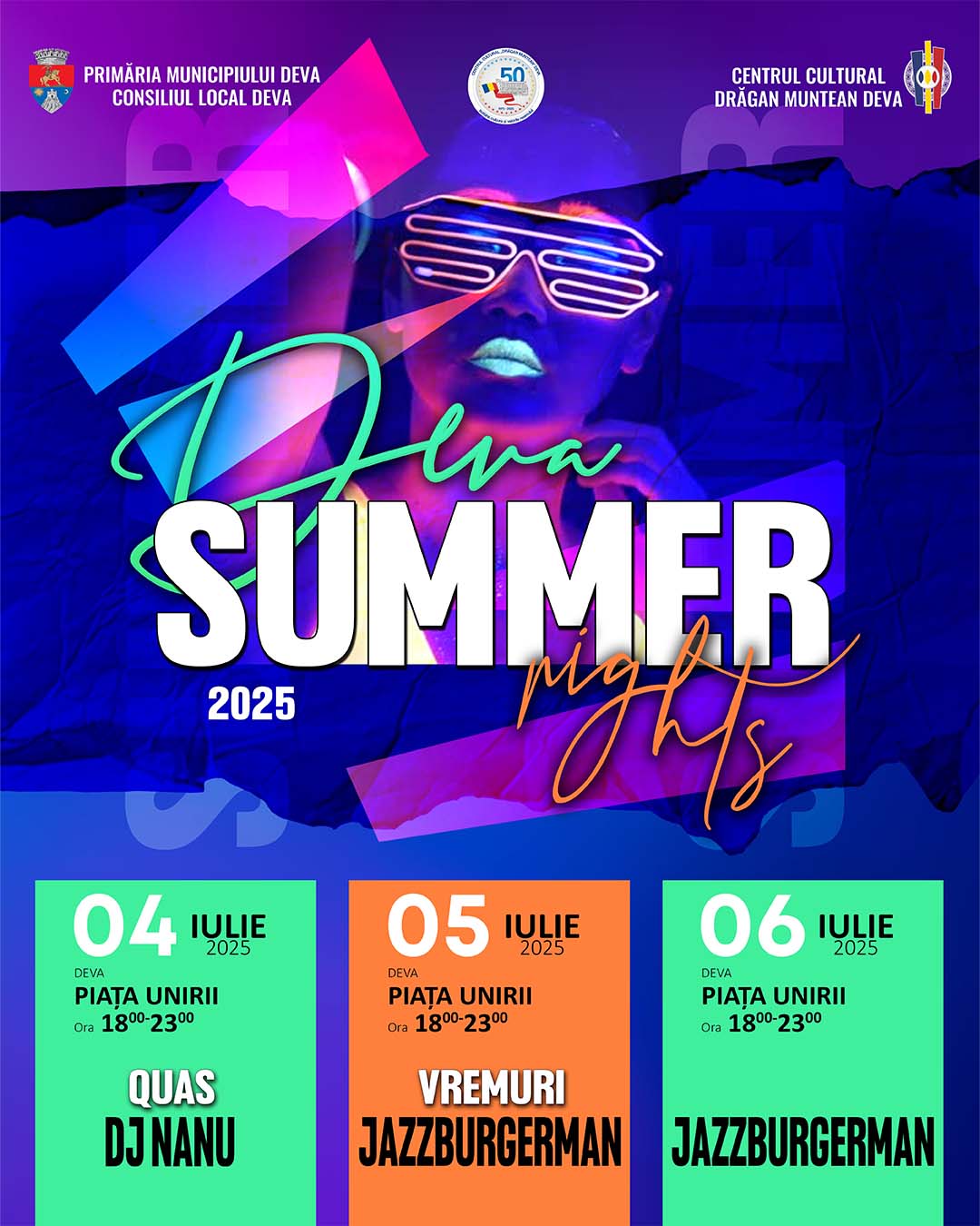Deva Summer Nights 2025 –  trei seri de muzică, ritm și distracție în inima orașului!