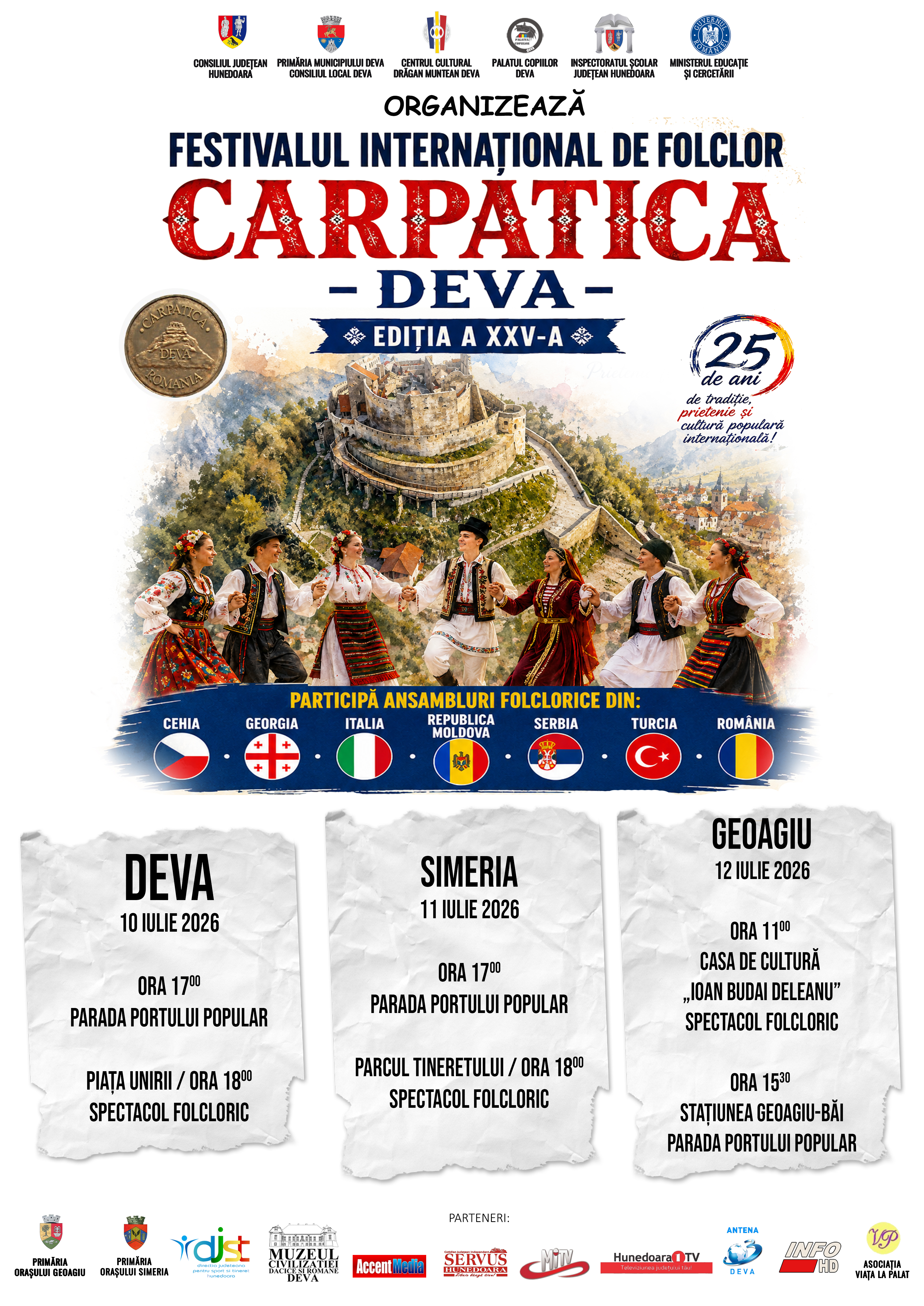 Festivalul Internațional de Folclor „Carpatica” Deva – 25 de ani de tradiție, cultură și prietenie între popoare
