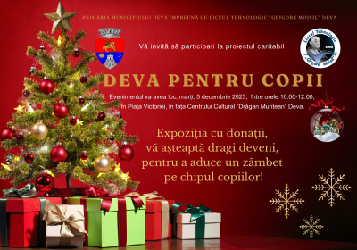 Devenii sunt invitați la evenimentul caritabil ,,Deva pentru copii”