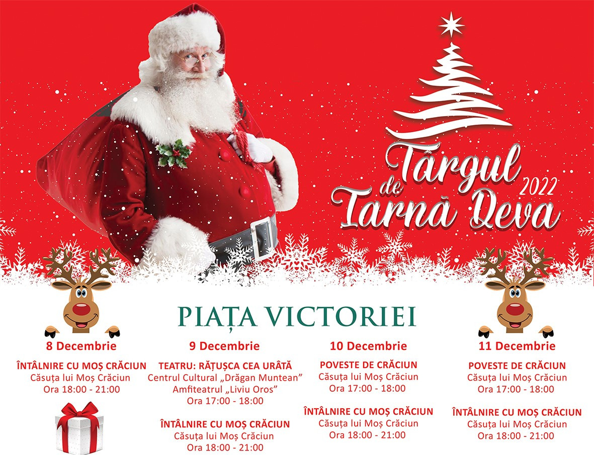 La Târgul de Iarnă de la Deva, copiii sunt așteptați la întâlnirea cu Moș Crăciun!