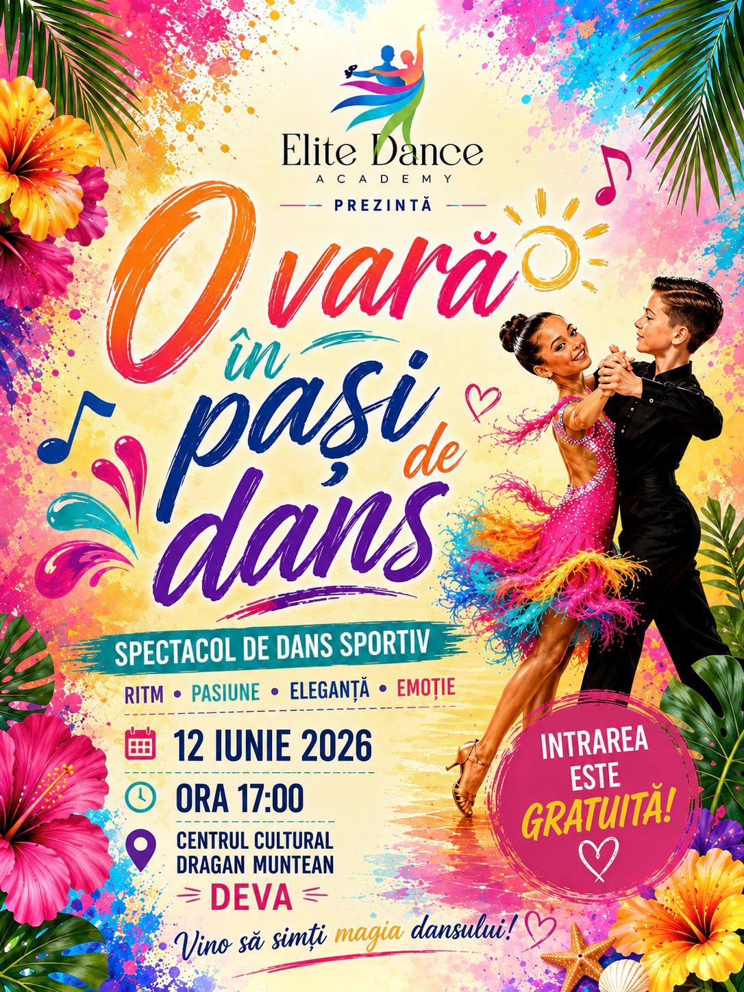 Spectacol de dans sportiv la Deva: „O vară în pași de dans”, oferit de Elite Dance Academy