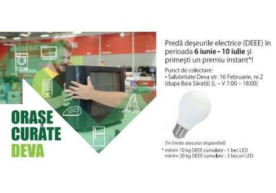 ORAȘE CURATE: DEVA. Campanie de colectare a deșeurilor electrice și electronice - cu premii!