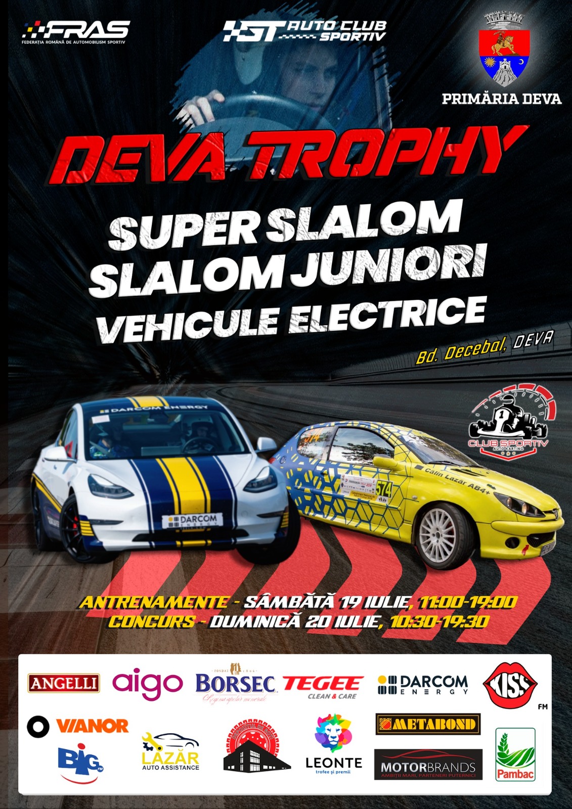 🚗 Deva devine capitala motorsportului în acest weekend: Etapa a IV-a a Campionatului Național de Slalom și Vehicule Electrice, între 18 - 20 iulie 2025!
