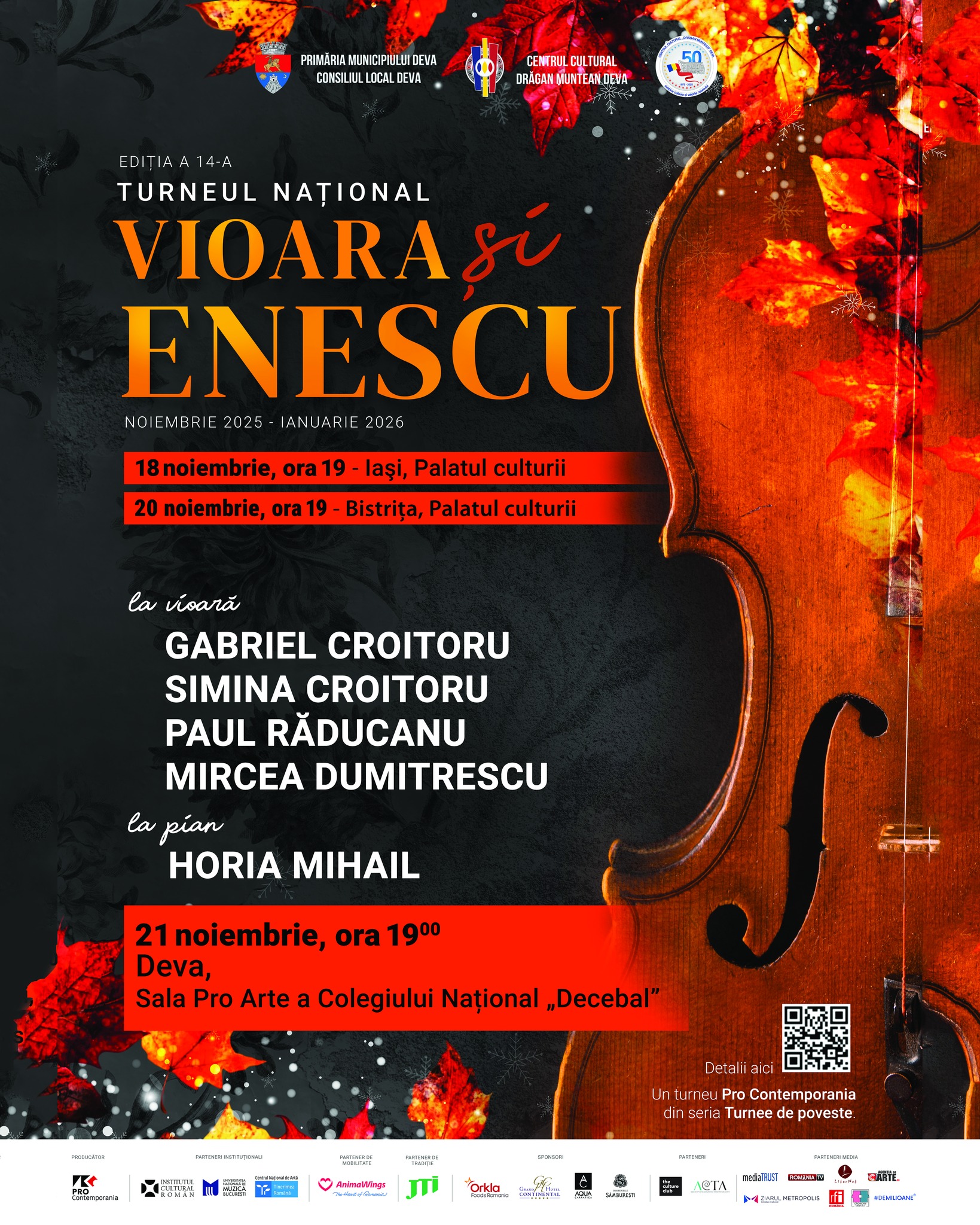 Vioara lui Enescu răsună la Deva – un eveniment de excepție în cadrul Turneului Național „Vioara și Enescu”
