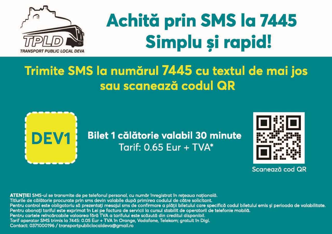 Călătorește mai simplu: bilete prin SMS și QR la Deva