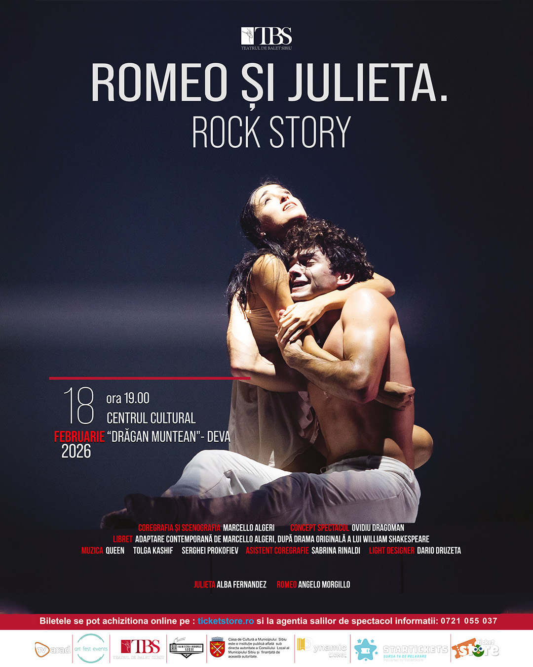 „Romeo și Julieta” în ritm de rock: un spectacol-eveniment al Teatrului de Balet Sibiu, pe scena din Deva
