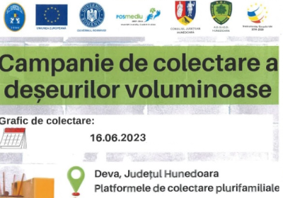 Deva: Campanie gratuită de colectare a deșeurilor voluminoase 