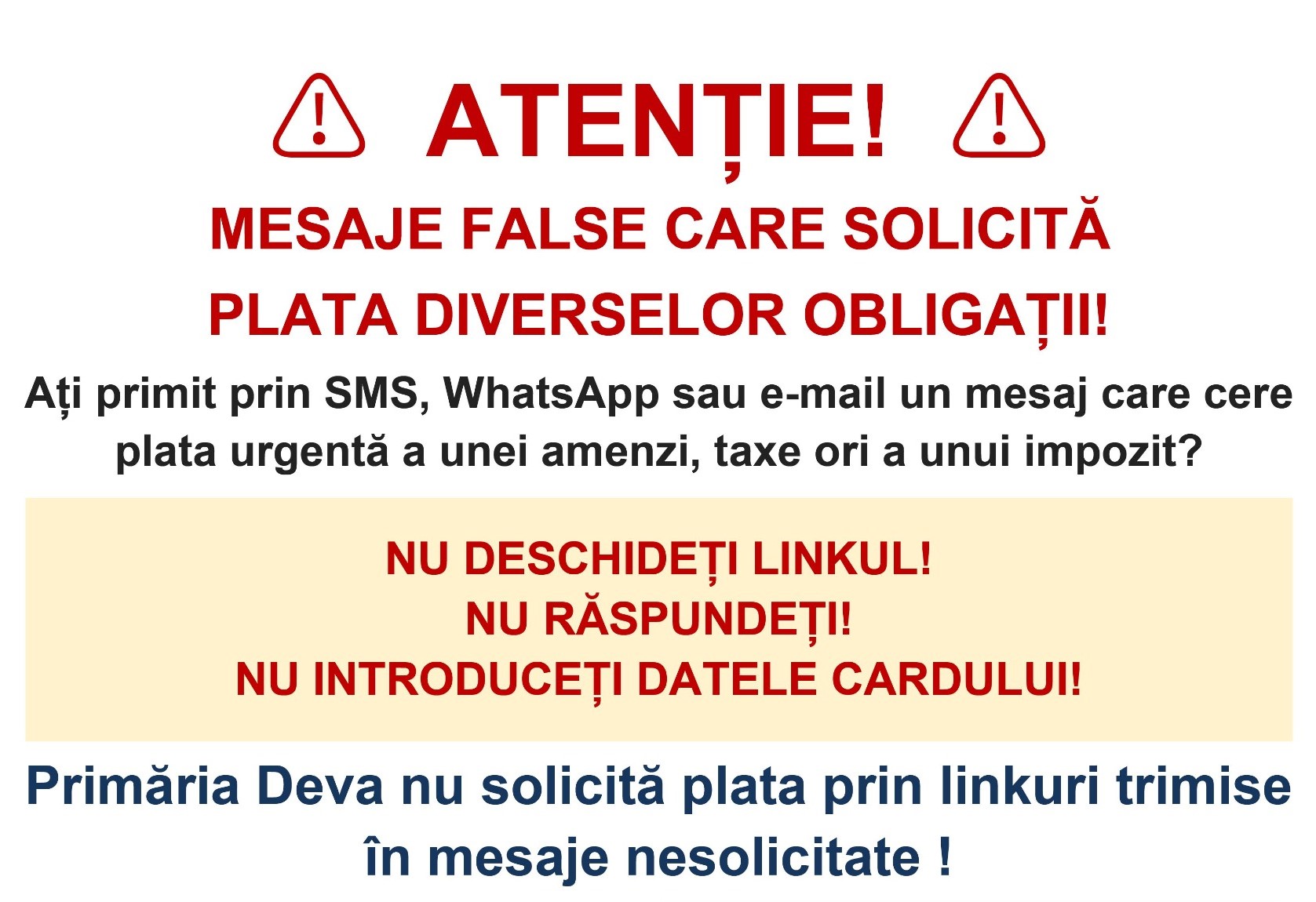 🚨ATENȚIE LA MESAJE CAPCANĂ! 