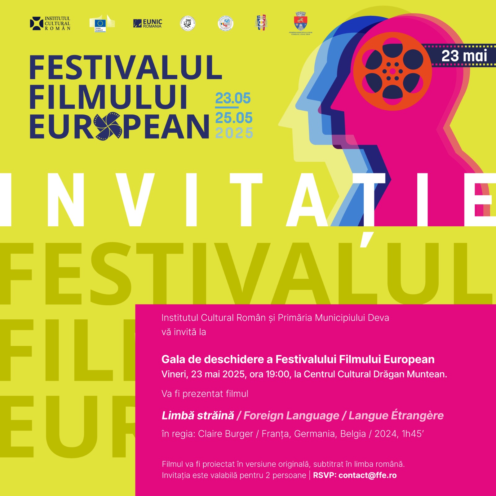 🎬 Deva deschide porțile  cinematografiei europene: Vă invităm la Gala de deschidere a Festivalului Filmului European!