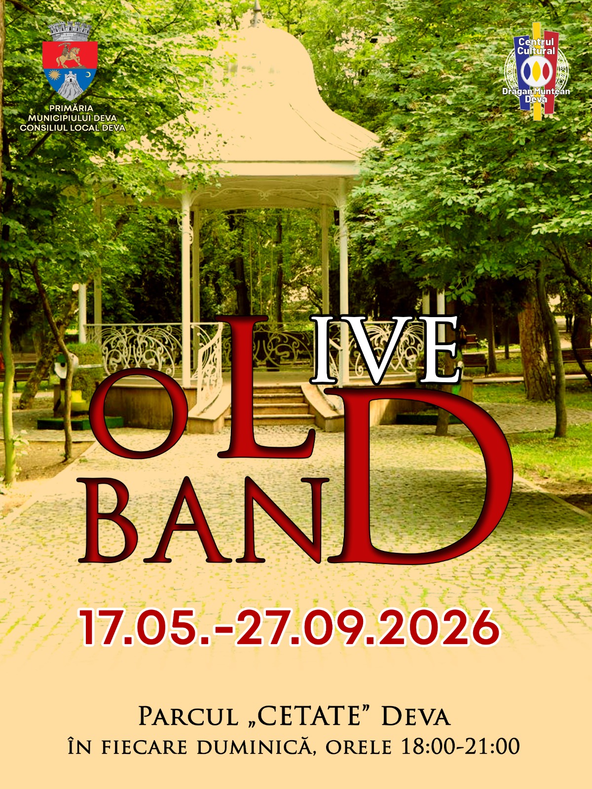 Trupa „Old Band” readuce farmecul muzicii anilor ’60–’70 în Parcul Cetate din Deva