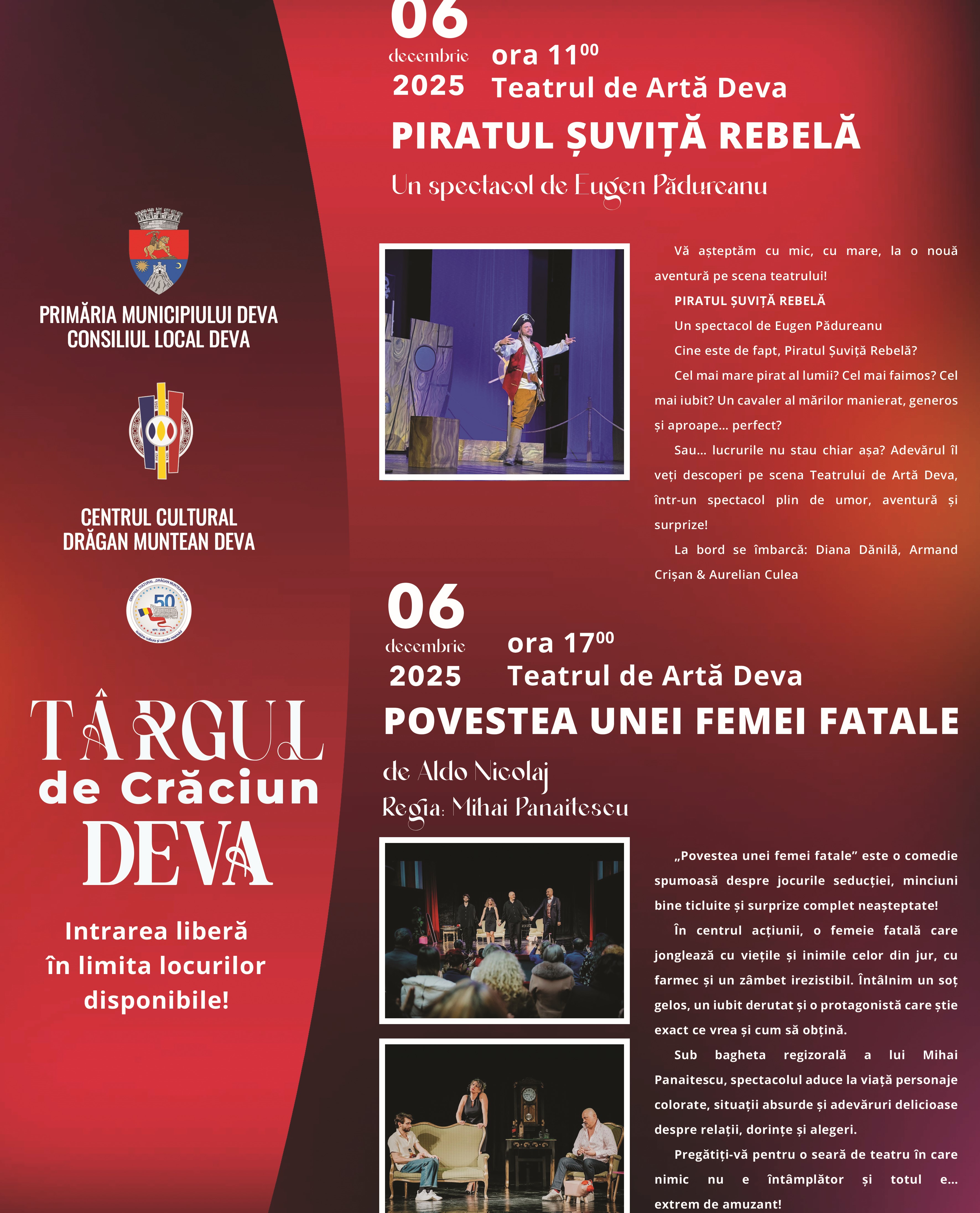 ✨ Spectacole de poveste la Târgul de Crăciun Deva 2025! ✨